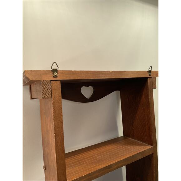 Vintage Rustic Farmhouse Primitive Pine Wood CD Book Shelf Display Curio Etagere - Picture 9 of 16